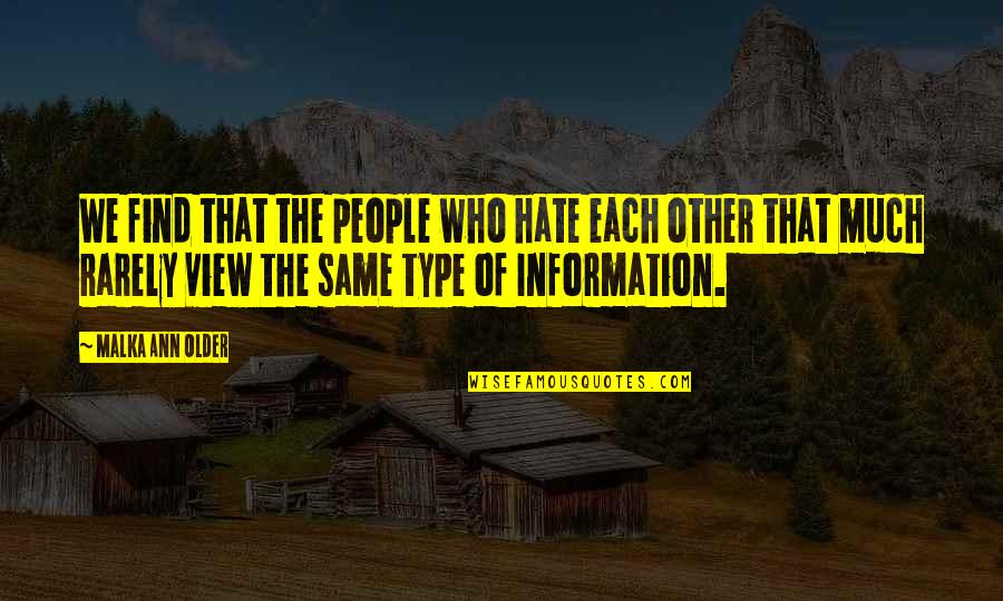 Hate The View Quotes By Malka Ann Older: We find that the people who hate each