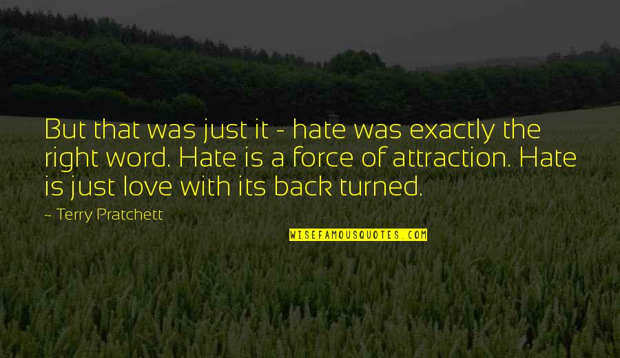 Hate The Word Love Quotes By Terry Pratchett: But that was just it - hate was