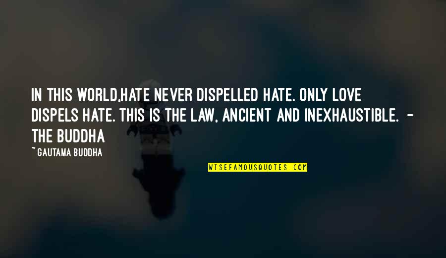 Hate This Love Quotes By Gautama Buddha: In this world,hate never dispelled hate. Only love