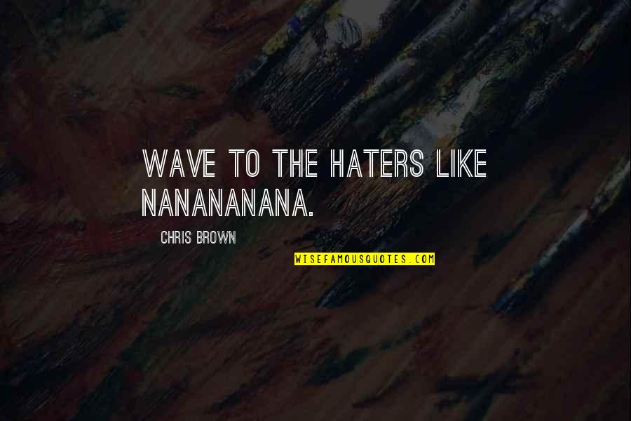 Hate To Like You Quotes By Chris Brown: Wave to the haters like nanananana.