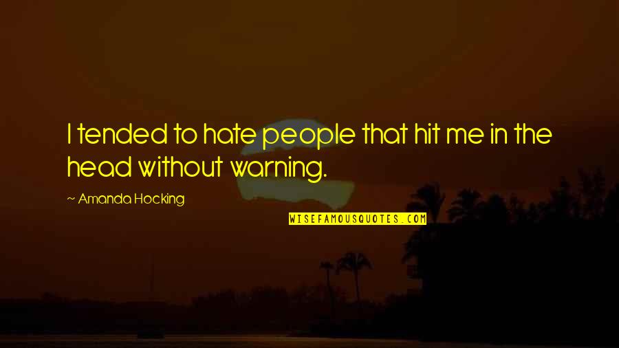Hate U Funny Quotes By Amanda Hocking: I tended to hate people that hit me