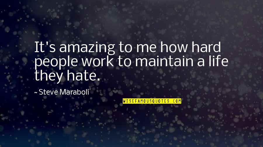 Hate Work Quotes By Steve Maraboli: It's amazing to me how hard people work