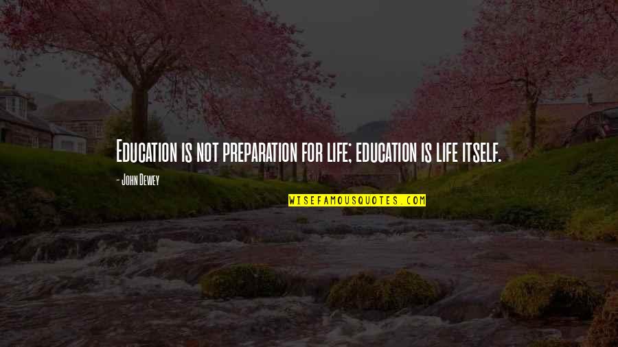 Hate Your Mother Quotes By John Dewey: Education is not preparation for life; education is