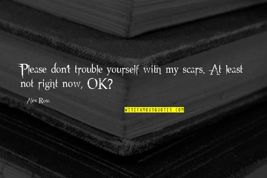 Hate Yourself Quotes By Alex Rosa: Please don't trouble yourself with my scars. At