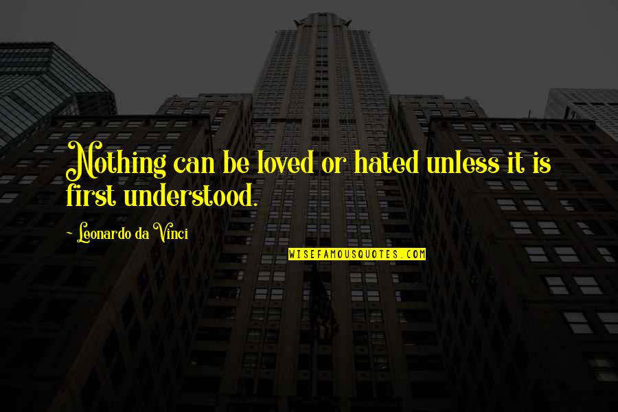 Hated Quotes By Leonardo Da Vinci: Nothing can be loved or hated unless it