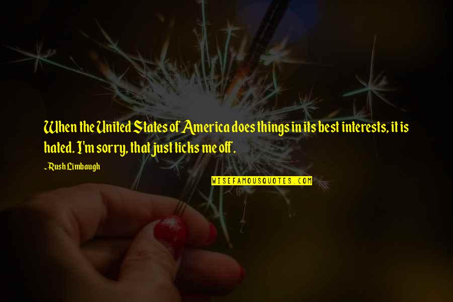 Hated Things Quotes By Rush Limbaugh: When the United States of America does things