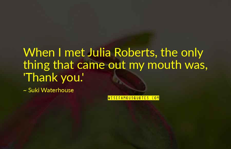 Hateful Exes Quotes By Suki Waterhouse: When I met Julia Roberts, the only thing