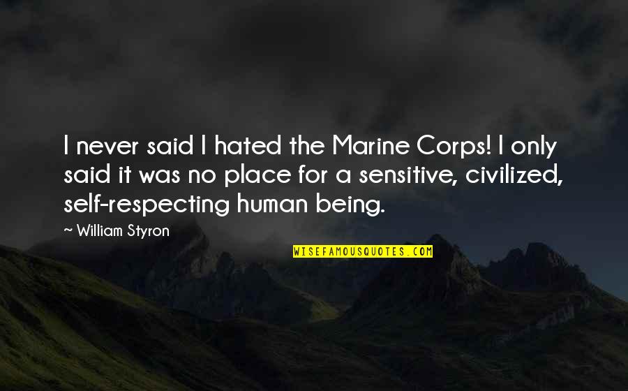 Hating To Hurt Someone Quotes By William Styron: I never said I hated the Marine Corps!