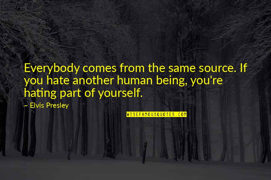 Hating Yourself Quotes By Elvis Presley: Everybody comes from the same source. If you