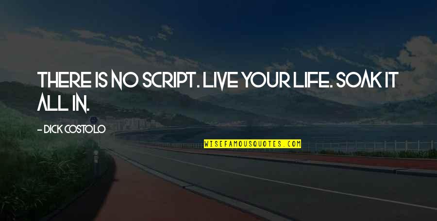 Hatless Mario Quotes By Dick Costolo: There is no script. Live your life. Soak Hatless Mario Quotes By Dick Costolo: There is no script. Live your life. Soak