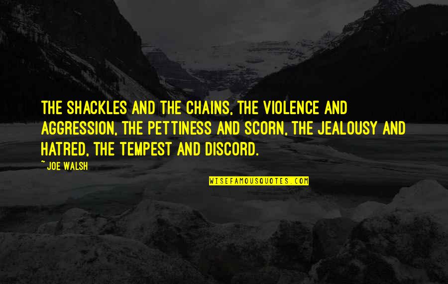 Hatred And Revenge Quotes By Joe Walsh: The shackles and the chains, the violence and