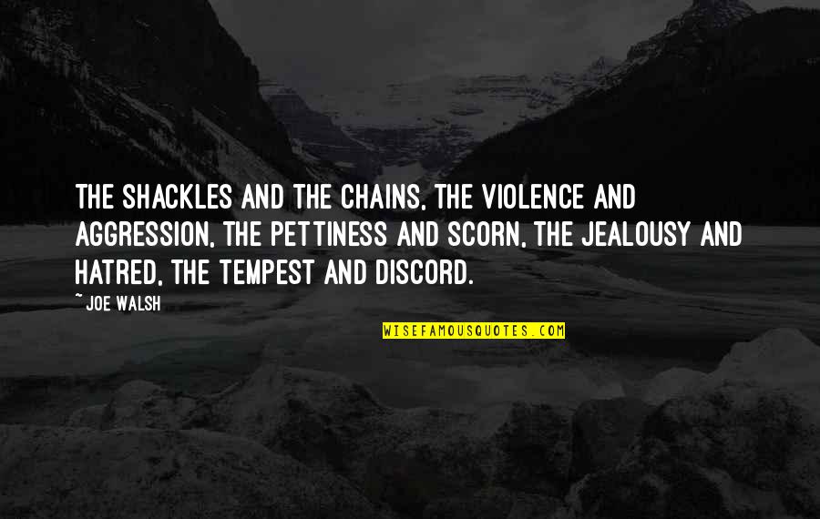 Hatred And Violence Quotes By Joe Walsh: The shackles and the chains, the violence and