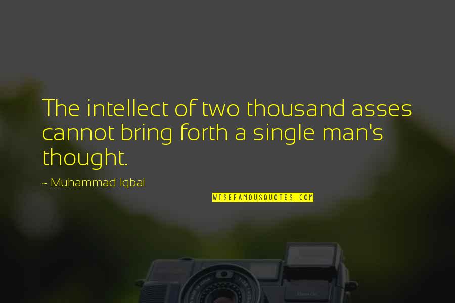 Hatred In Night Quotes By Muhammad Iqbal: The intellect of two thousand asses cannot bring