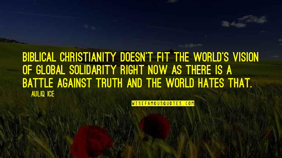 Hatred In The World Quotes By Auliq Ice: Biblical Christianity doesn't fit the world's vision of