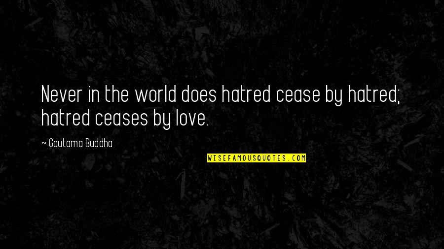 Hatred In The World Quotes By Gautama Buddha: Never in the world does hatred cease by