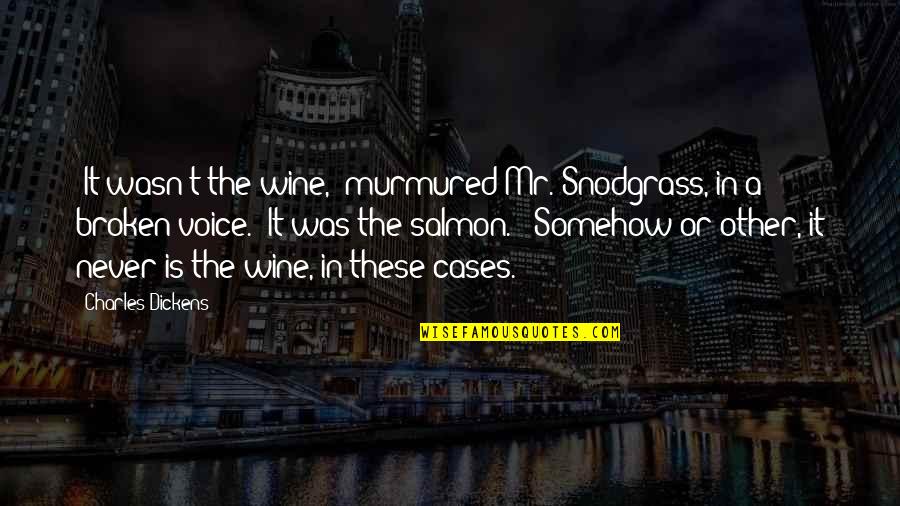 Hatstand Quotes By Charles Dickens: 'It wasn't the wine,' murmured Mr. Snodgrass, in Hatstand Quotes By Charles Dickens: 'It wasn't the wine,' murmured Mr. Snodgrass, in