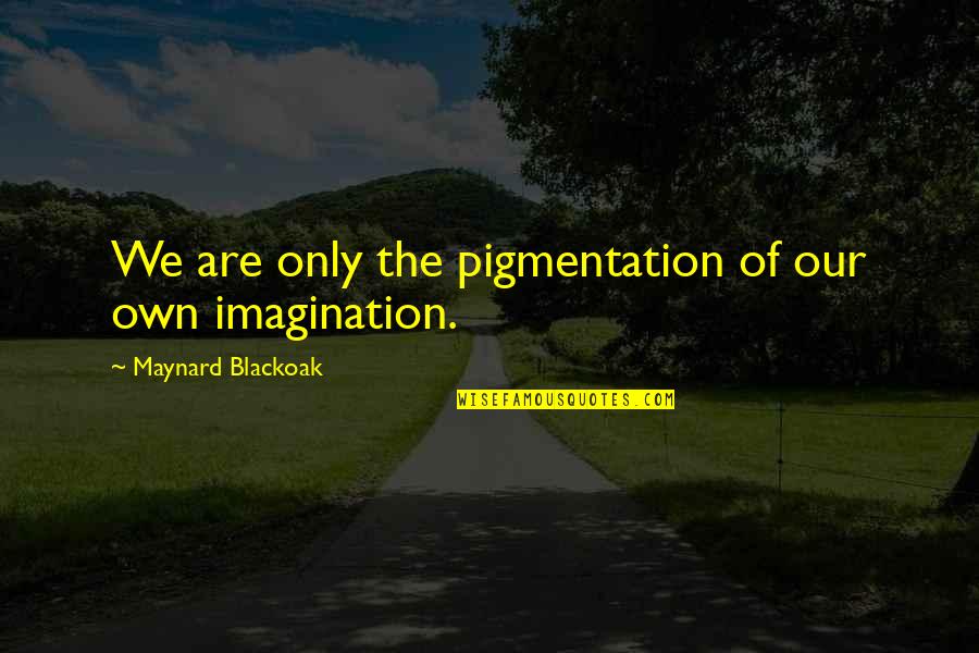 Hattie May Jenkins Quotes By Maynard Blackoak: We are only the pigmentation of our own Hattie May Jenkins Quotes By Maynard Blackoak: We are only the pigmentation of our own