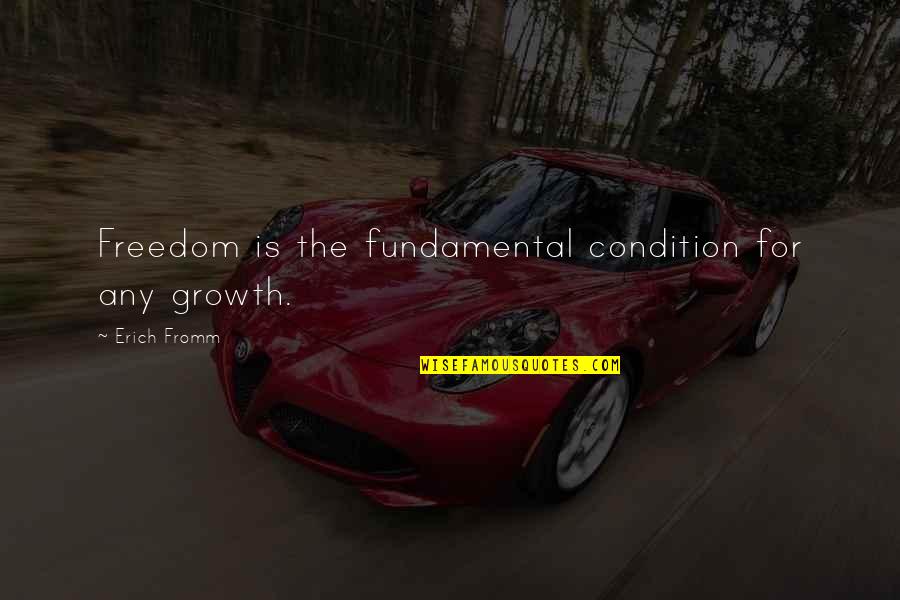 Hatuey Indians Quotes By Erich Fromm: Freedom is the fundamental condition for any growth. Hatuey Indians Quotes By Erich Fromm: Freedom is the fundamental condition for any growth.