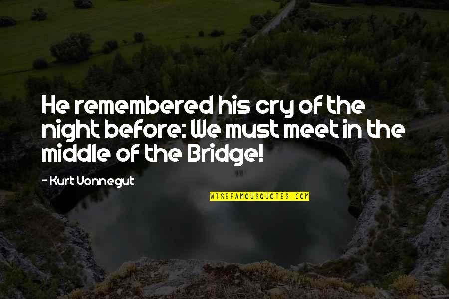 Haubenstricker Quotes By Kurt Vonnegut: He remembered his cry of the night before: Haubenstricker Quotes By Kurt Vonnegut: He remembered his cry of the night before:
