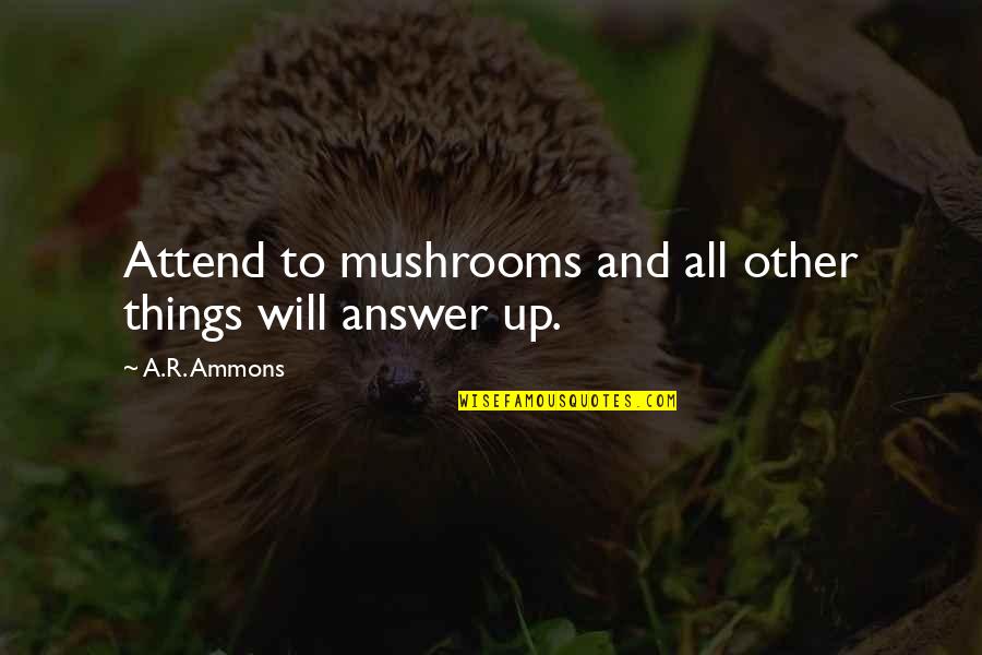 Haukeland Klinikken Quotes By A.R. Ammons: Attend to mushrooms and all other things will