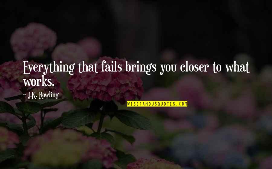 Haukipudas Quotes By J.K. Rowling: Everything that fails brings you closer to what Haukipudas Quotes By J.K. Rowling: Everything that fails brings you closer to what