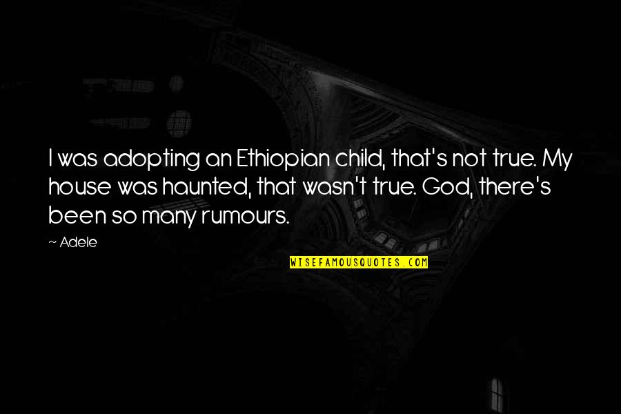 Haunted House Quotes By Adele: I was adopting an Ethiopian child, that's not