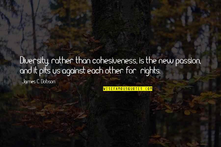 Havadan Quotes By James C. Dobson: Diversity, rather than cohesiveness, is the new passion, Havadan Quotes By James C. Dobson: Diversity, rather than cohesiveness, is the new passion,