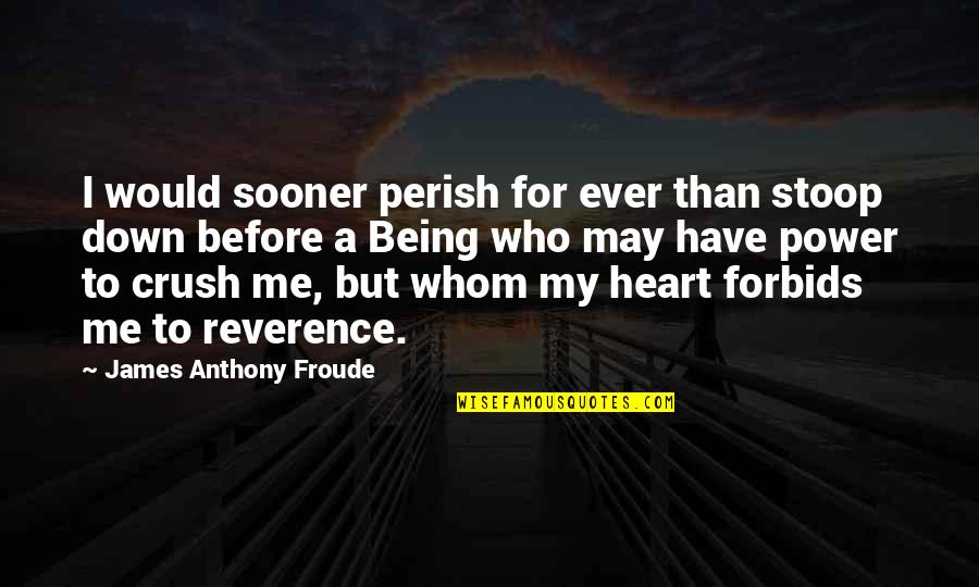 Have A Crush Quotes By James Anthony Froude: I would sooner perish for ever than stoop