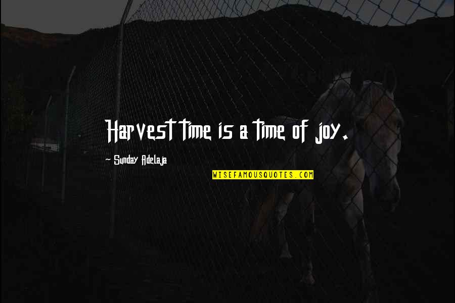 Have A Definite Purpose Quotes By Sunday Adelaja: Harvest time is a time of joy.