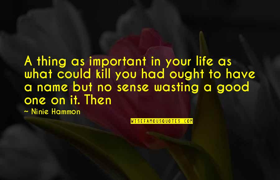 Have A Good Life Quotes By Ninie Hammon: A thing as important in your life as