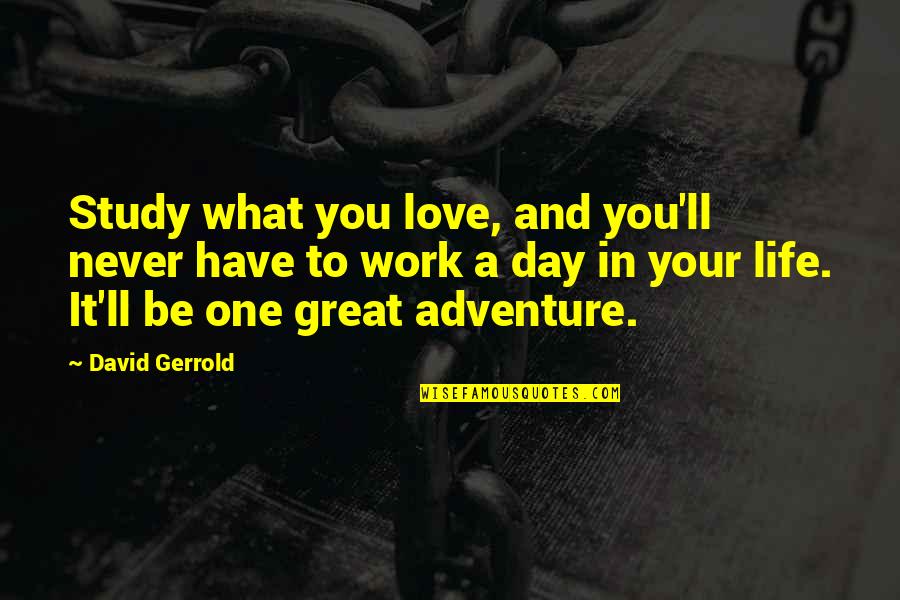 Have A Great Day My Love Quotes By David Gerrold: Study what you love, and you'll never have Have A Great Day My Love Quotes By David Gerrold: Study what you love, and you'll never have