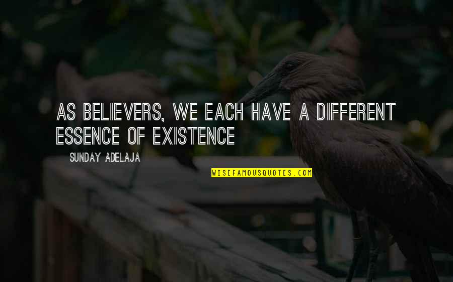 Have A Life Quotes By Sunday Adelaja: As believers, we each have a different essence