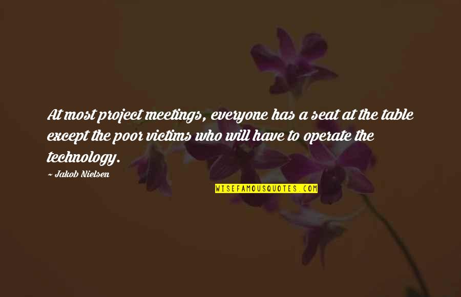 Have A Seat Quotes By Jakob Nielsen: At most project meetings, everyone has a seat