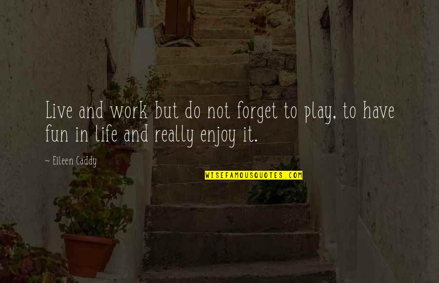 Have Fun Live Your Life Quotes By Eileen Caddy: Live and work but do not forget to