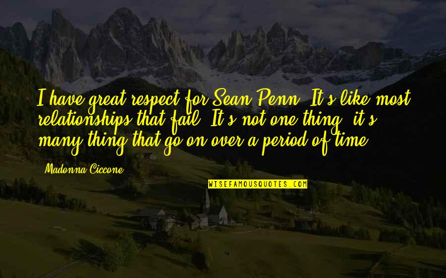 Have Great Time Quotes By Madonna Ciccone: I have great respect for Sean Penn. It's