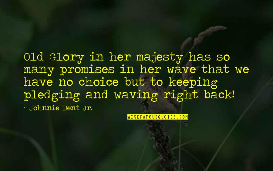 Have Her Back Quotes By Johnnie Dent Jr.: Old Glory in her majesty has so many Have Her Back Quotes By Johnnie Dent Jr.: Old Glory in her majesty has so many