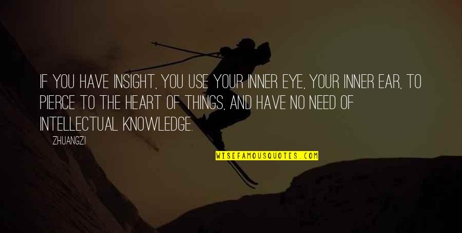 Have No Heart Quotes By Zhuangzi: If you have insight, you use your inner Have No Heart Quotes By Zhuangzi: If you have insight, you use your inner