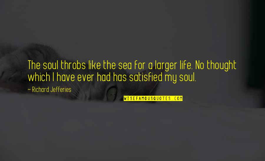Have No Life Quotes By Richard Jefferies: The soul throbs like the sea for a Have No Life Quotes By Richard Jefferies: The soul throbs like the sea for a