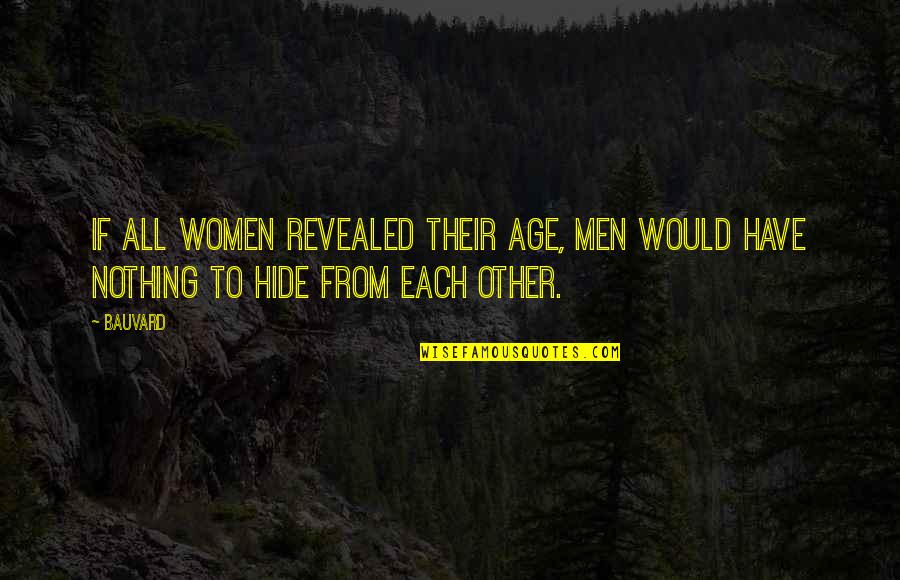 Have Nothing To Hide Quotes By Bauvard: If all women revealed their age, men would