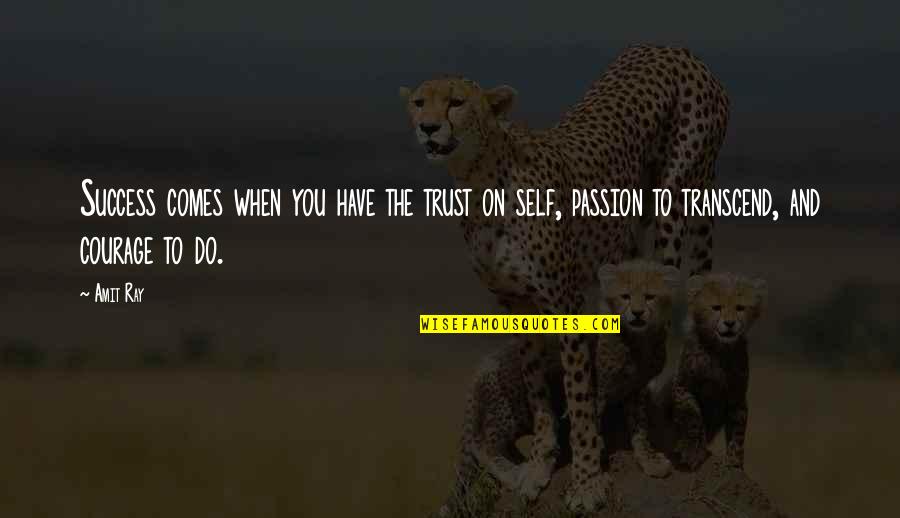 Have Passion Quotes By Amit Ray: Success comes when you have the trust on
