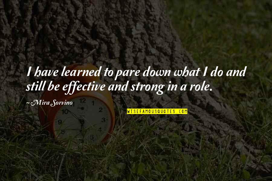 Have What Quotes By Mira Sorvino: I have learned to pare down what I