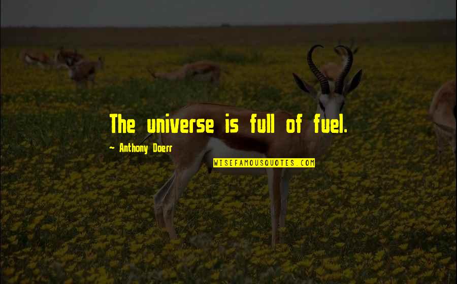 Haved Quotes By Anthony Doerr: The universe is full of fuel.