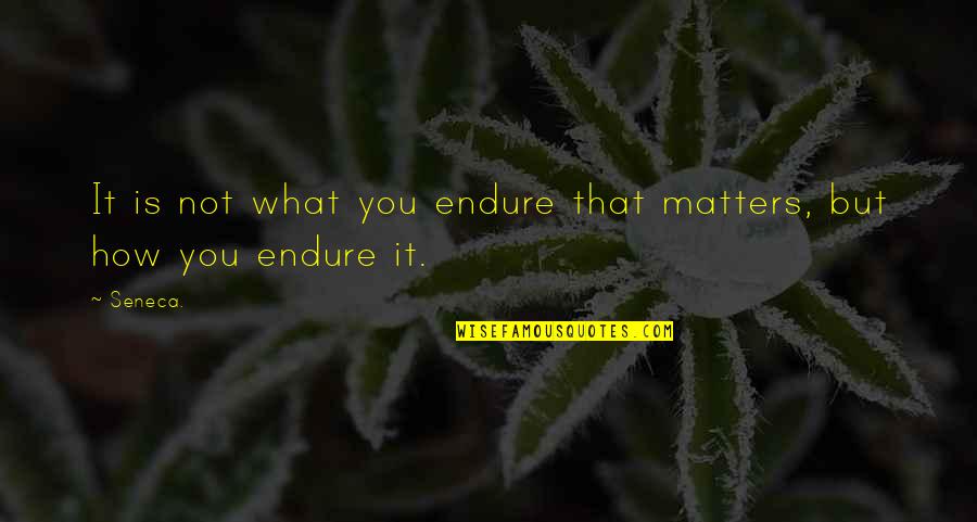 Haverstraw Quotes By Seneca.: It is not what you endure that matters,