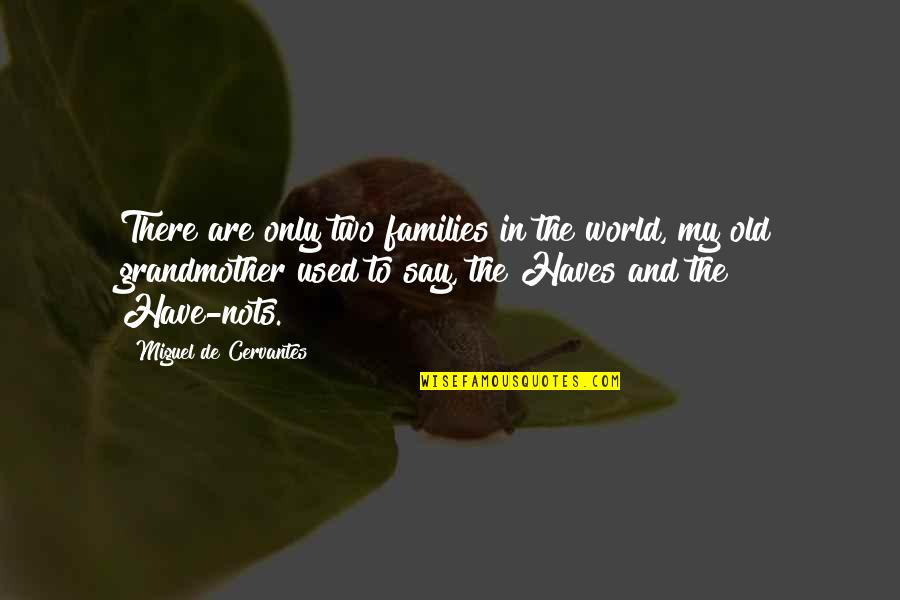 Haves And Have Not Quotes By Miguel De Cervantes: There are only two families in the world,