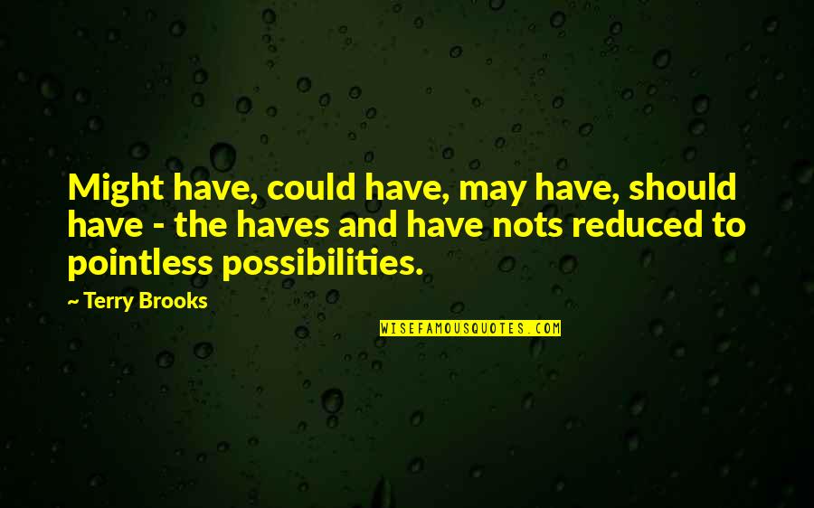 Haves And Have Not Quotes By Terry Brooks: Might have, could have, may have, should have