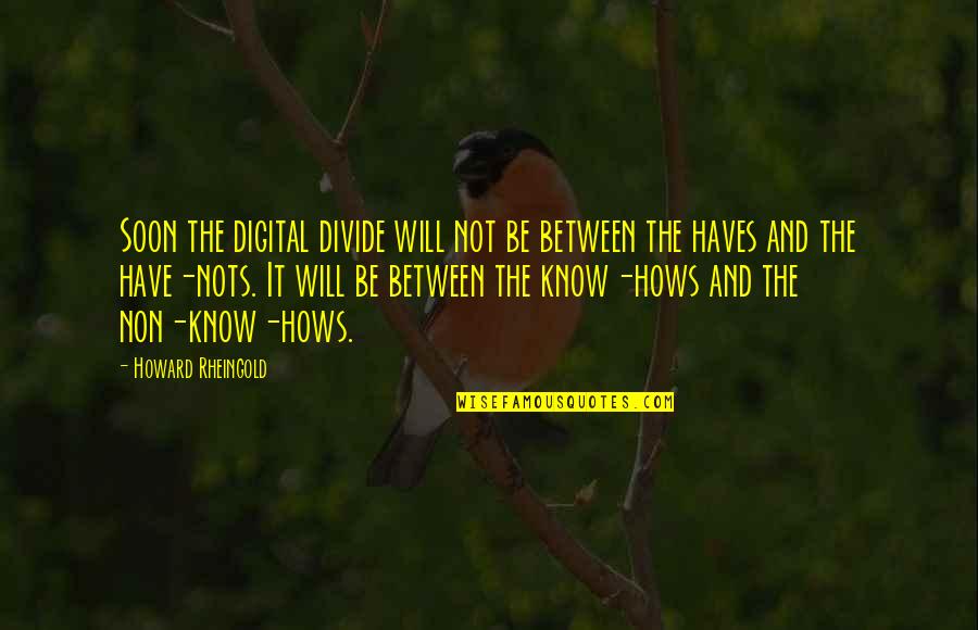 Haves Quotes By Howard Rheingold: Soon the digital divide will not be between