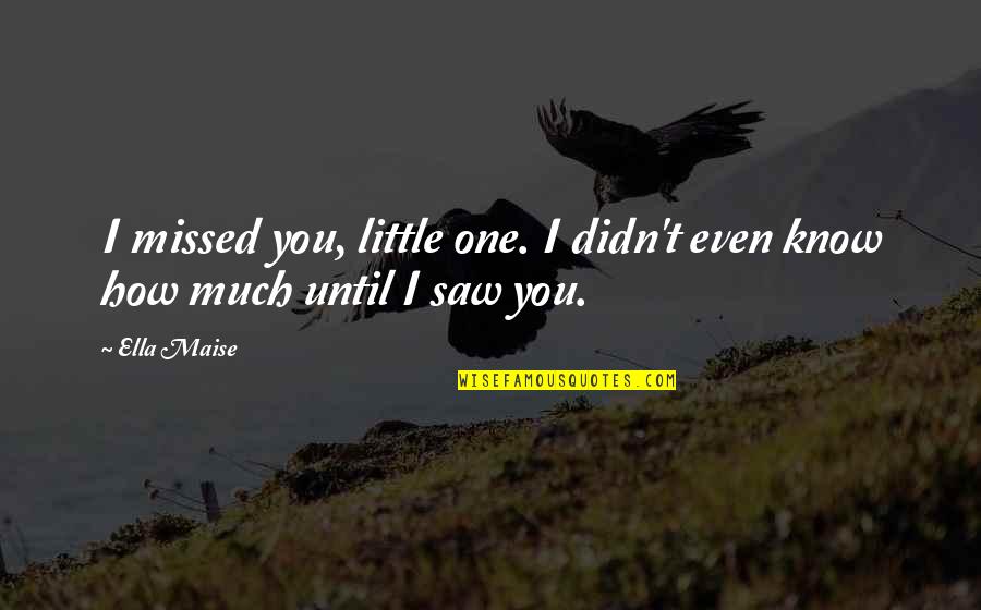 Haviamos Quotes By Ella Maise: I missed you, little one. I didn't even