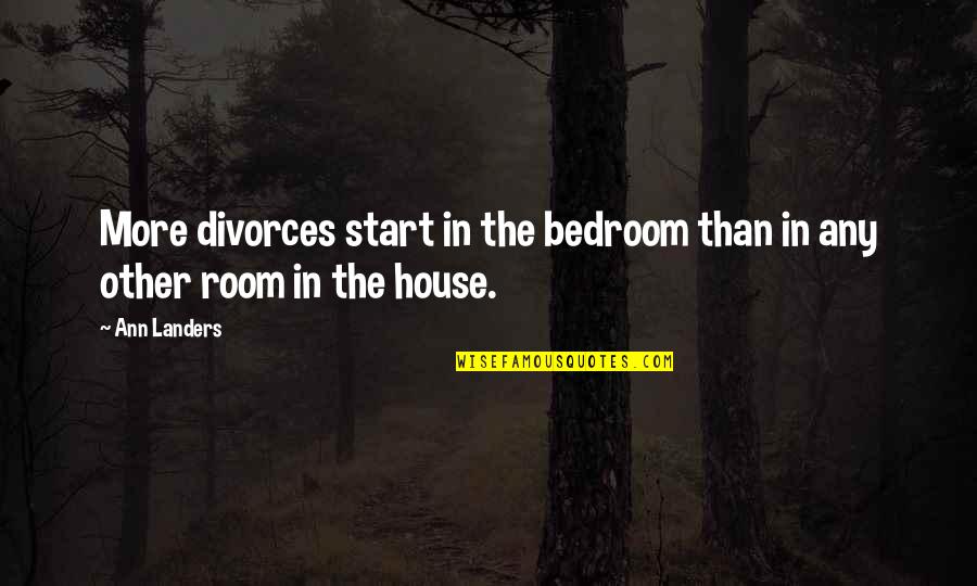 Having A Backbone Quotes By Ann Landers: More divorces start in the bedroom than in