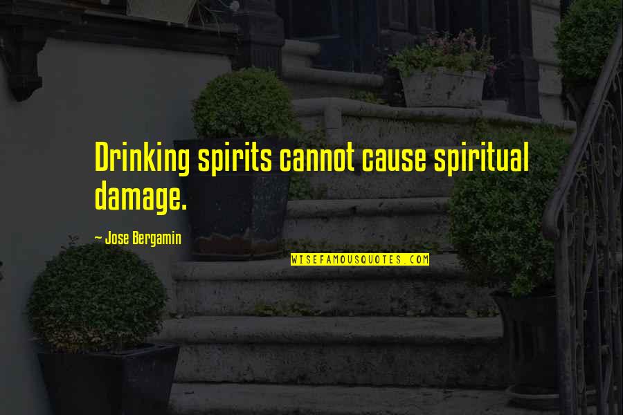 Having A Beautiful Mind Quotes By Jose Bergamin: Drinking spirits cannot cause spiritual damage.