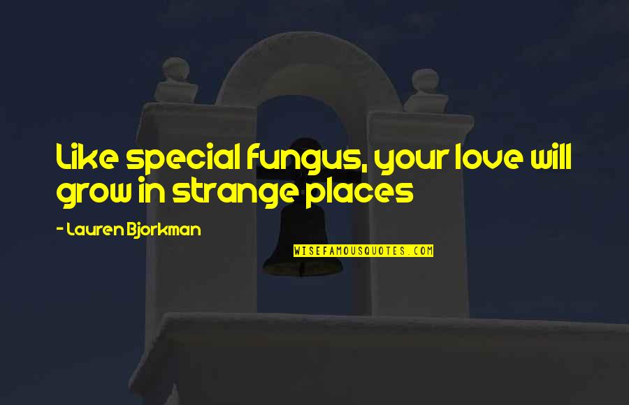 Having A Broken Heart Quotes By Lauren Bjorkman: Like special fungus, your love will grow in